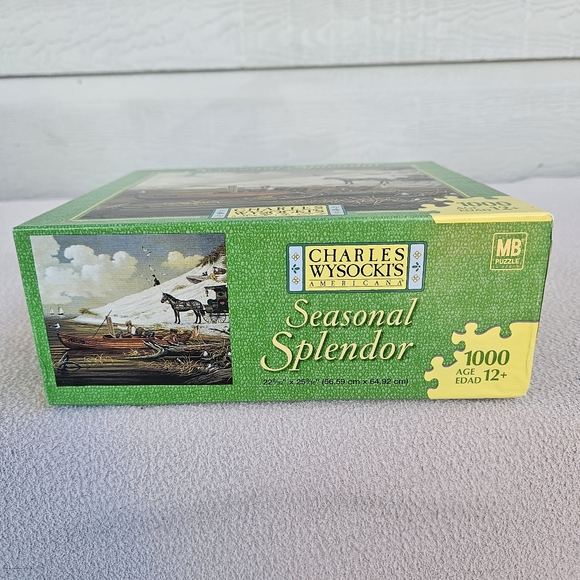MB Puzzle Charles Wysocki Seasonal Splendor Feathered Critics 1000 PC Americana - Picture 6 of 11